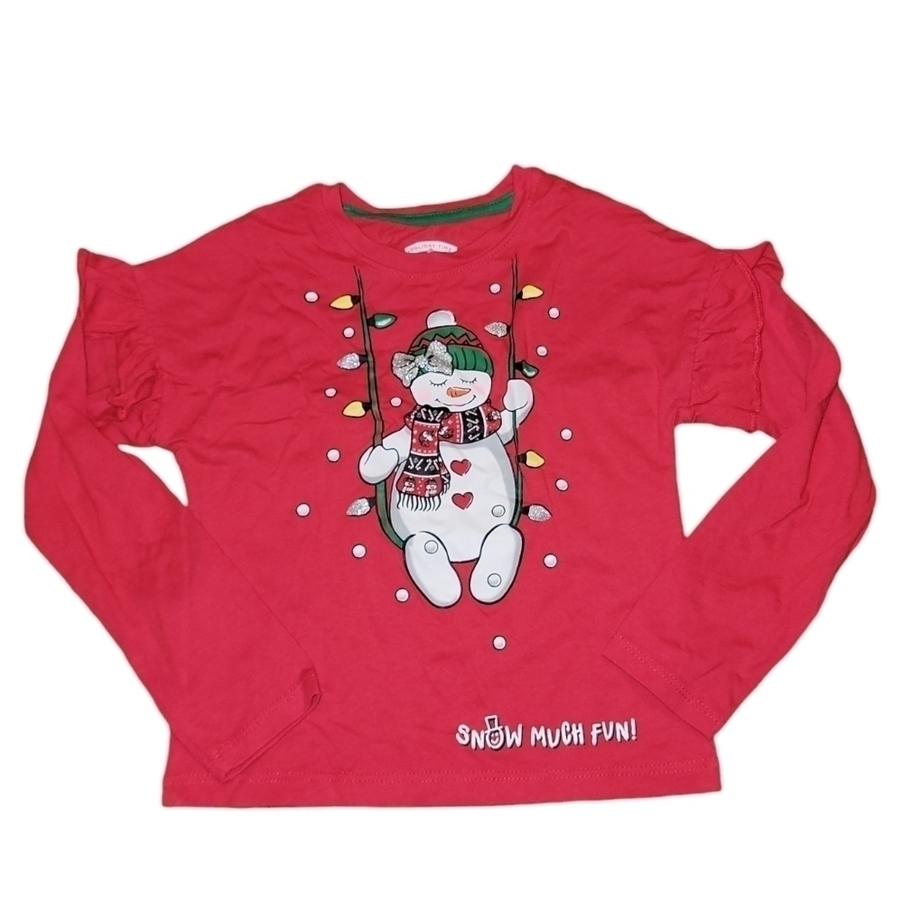 5/$25 Holiday Time size XS Christmas themed long sleeve shirt